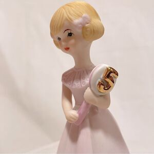5th birthday cake topper Growing up birthday girls vintage Enesco